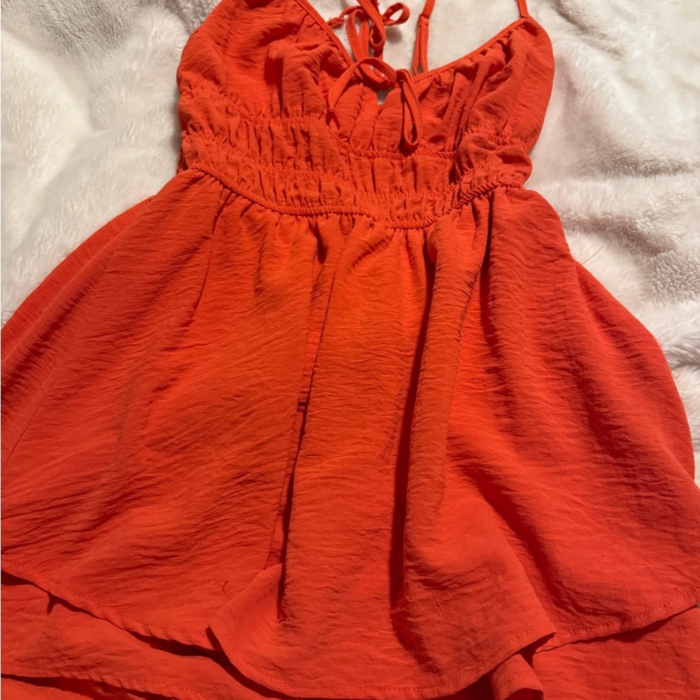 No Boundaries Bright Orange Ruched Top